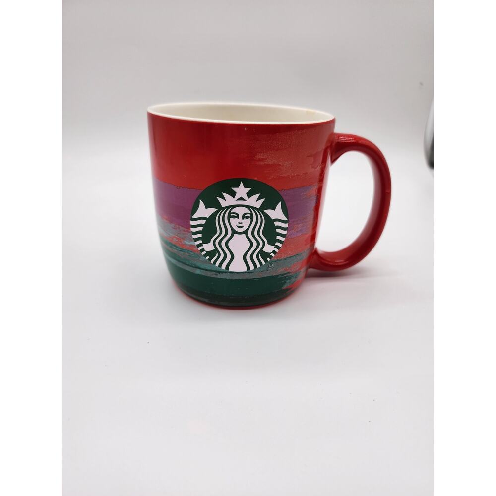 Starbucks 2021 Christmas Holiday Paint Brush Strips 18oz Coffee Mug - Picture 1 of 3